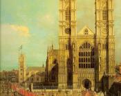 伦敦威斯敏斯特教堂的爵士沐浴队列 - 卡纳莱托