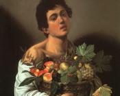 抱花篮的青年 - 米开朗基罗·梅里西·德·卡拉瓦乔