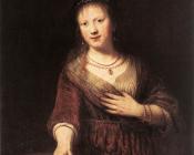 伦勃朗 - Saskia as Flora