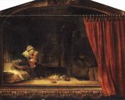 伦勃朗 : The Holy Family with a Curtain