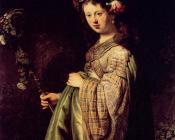 伦勃朗 : Saskia as Flora