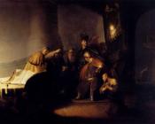 伦勃朗 : Judas returning the thirty silver pieces