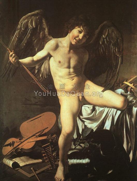 胜利的爱神 - 米开朗基罗·梅里西·德·卡拉瓦乔