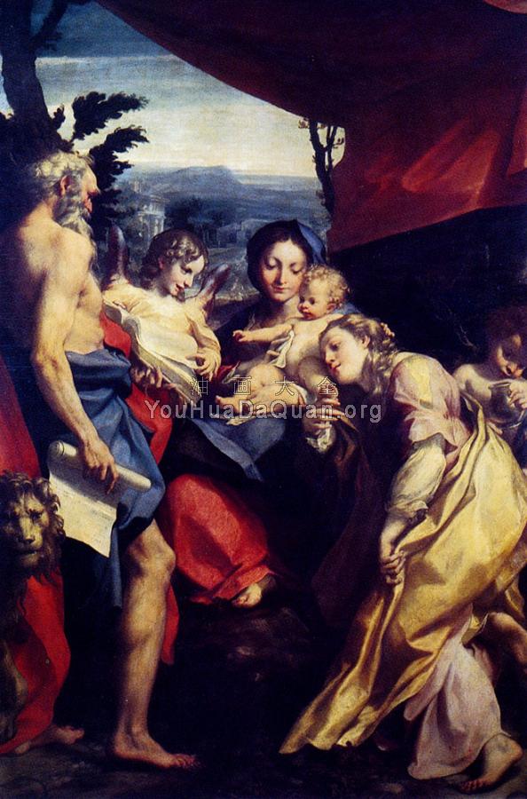 Madonna with St. Jerome (The Day) - 科雷乔