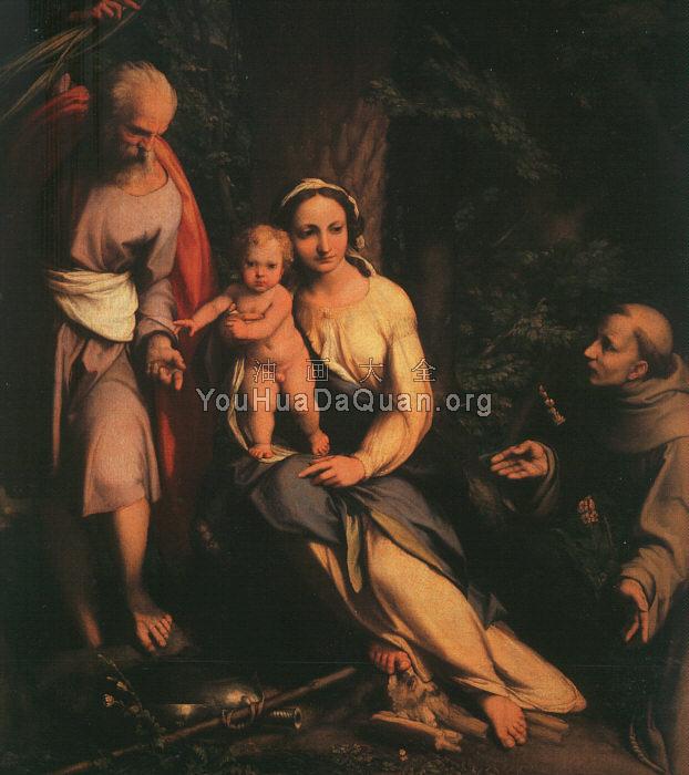 The Rest on the Flight to Egypt with Saint Francis - 科雷乔