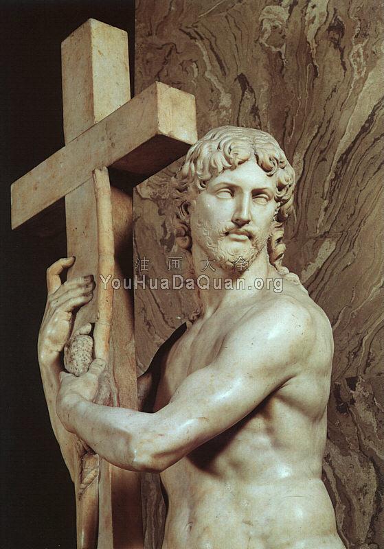 Christ Carrying the Cross, detail, marble sculpture - 米开朗基罗