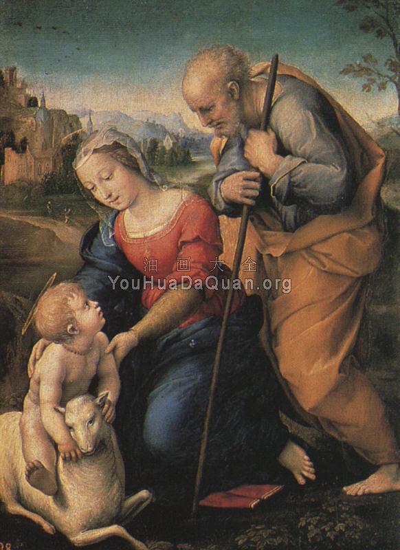 The Holy Family with a Lamb - 拉斐尔