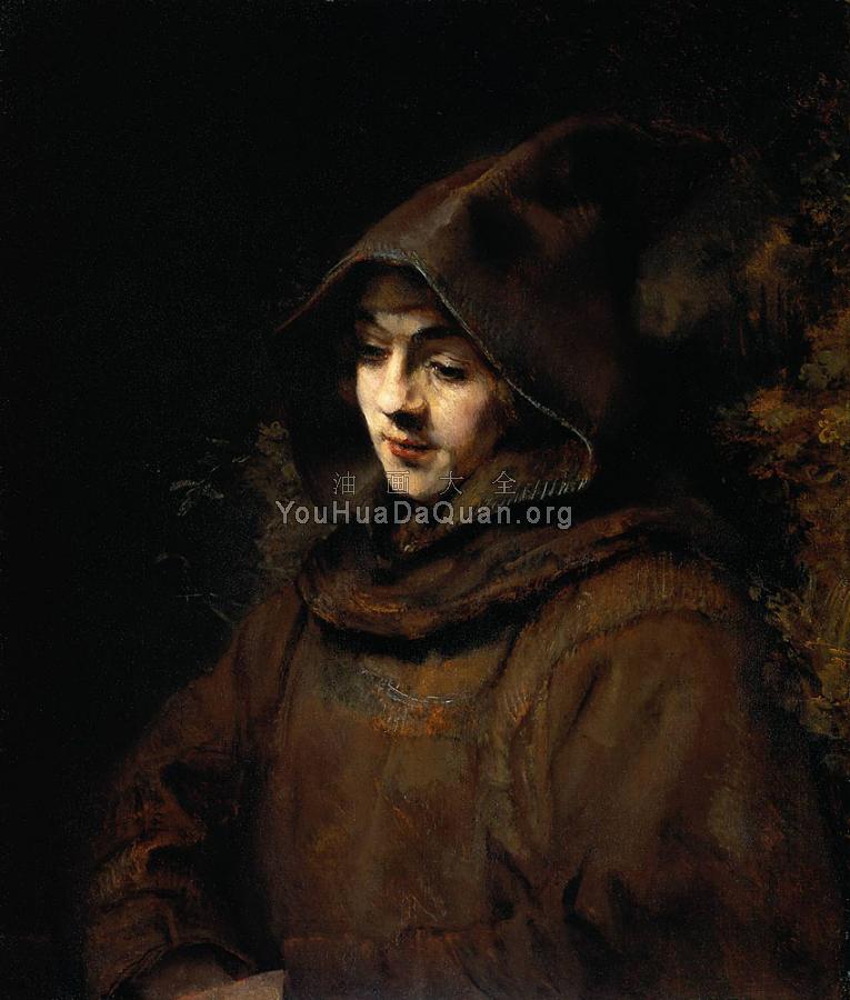 Rembrandt's son Titus, as a monk - 伦勃朗
