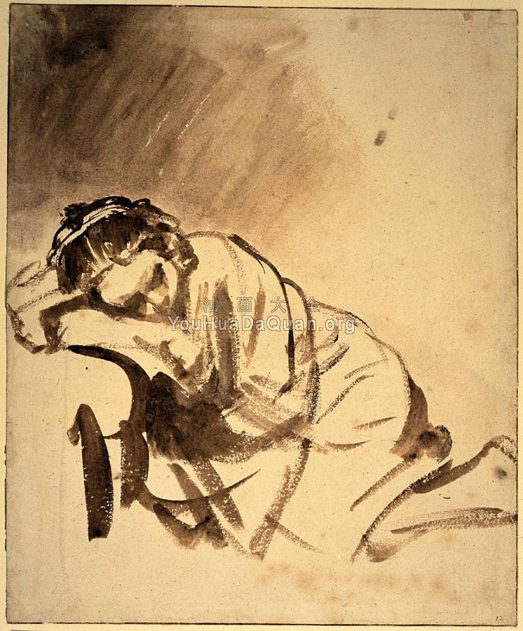 Young Woman Sleeping - 伦勃朗