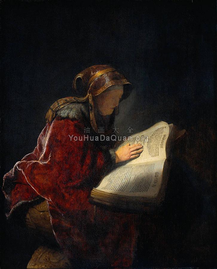 The Prophetess Anna (Rembrandt's Mother) - 伦勃朗