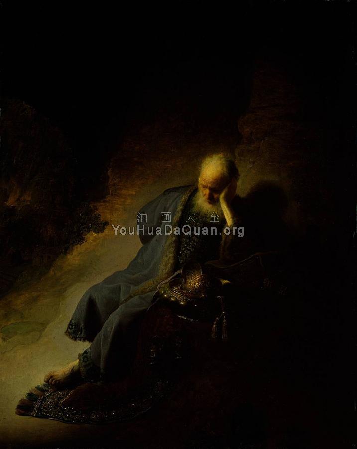 Jeremiah mourning over the Destruction of Jerusalem - 伦勃朗