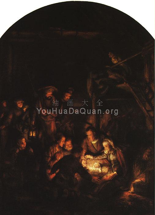 The Adoration of the Shepherds - 伦勃朗
