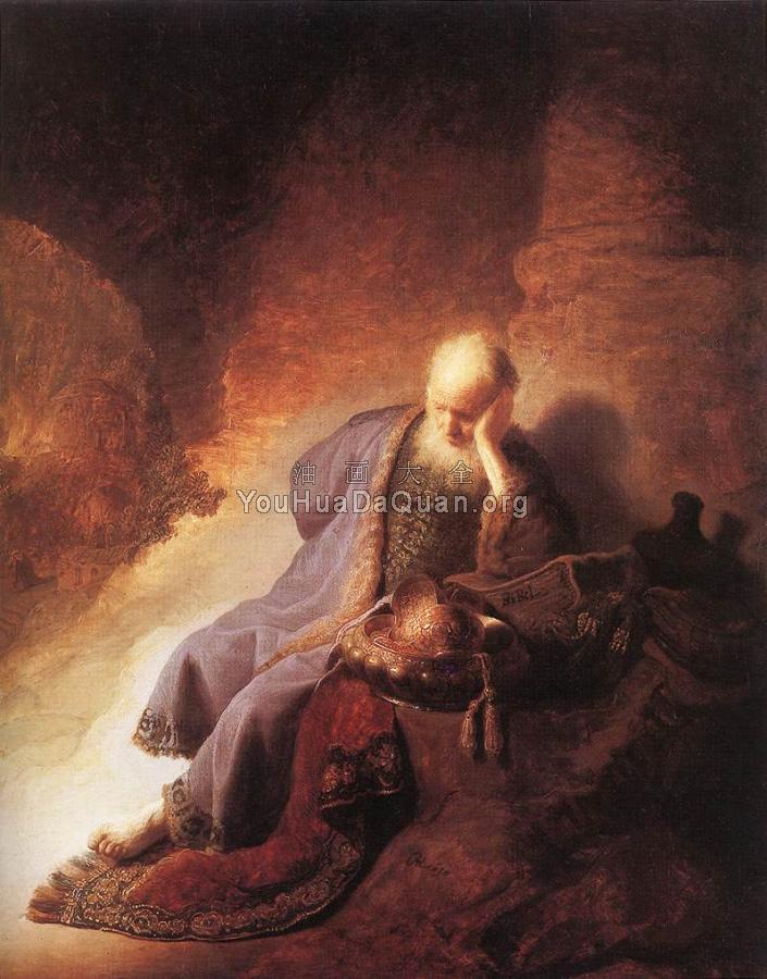 Jeremiah Lamenting the Destruction of Jerusalem - 伦勃朗
