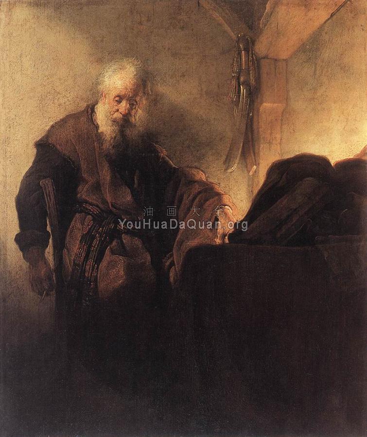 St Paul at his Writing Desk - 伦勃朗