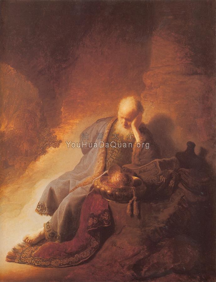 Jeremiah Lamenting the Destruction of Jerusalem - 伦勃朗