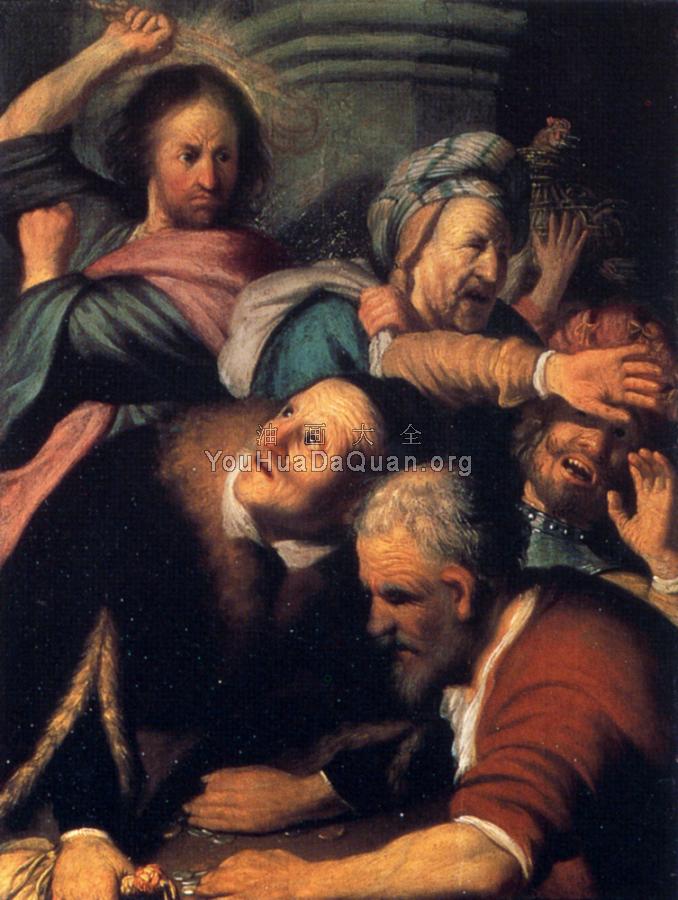 Christ Driving the Moneychangers from the Temple - 伦勃朗